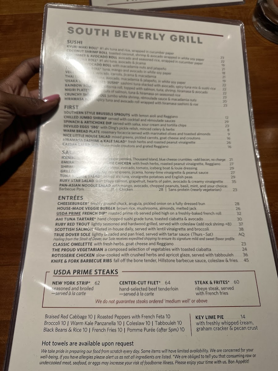 South Beverly Grill Menu - Image 1
